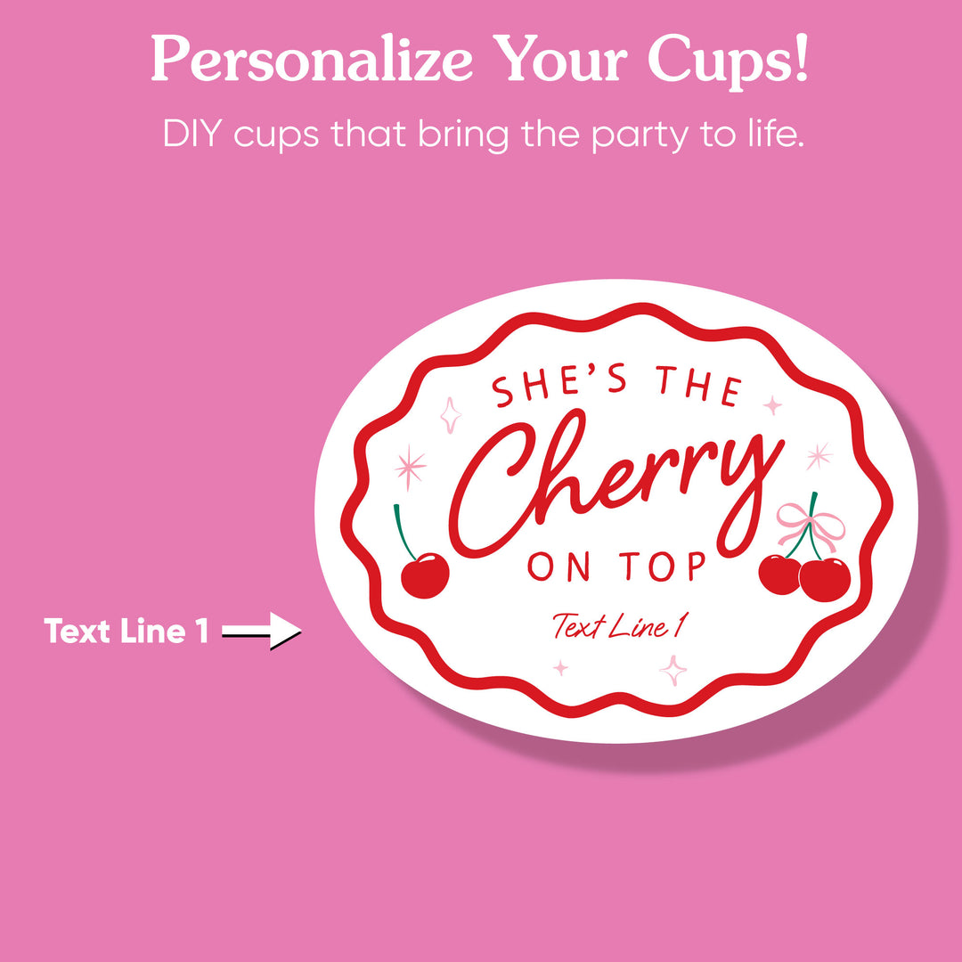 Custom Face Party Cups - Cherry - 16 Ct