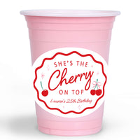 Custom Face Party Cups - Cherry - 16 Ct