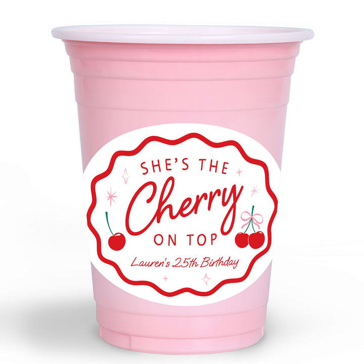 Custom Face Party Cups - Cherry - 16 Ct