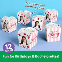 Custom Face Cherry On Top Treat Boxes - 12 Ct
