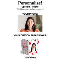 Custom Face Cherry On Top Treat Boxes - 12 Ct