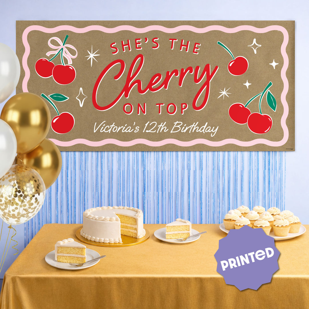 Custom Text Cherry Kraft Banner