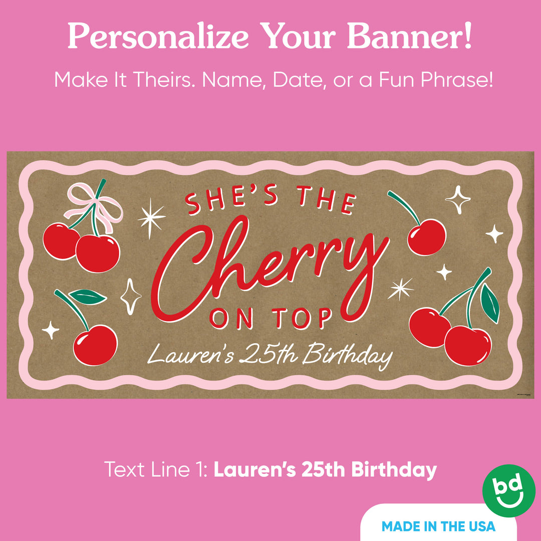 Custom Text Cherry Kraft Banner