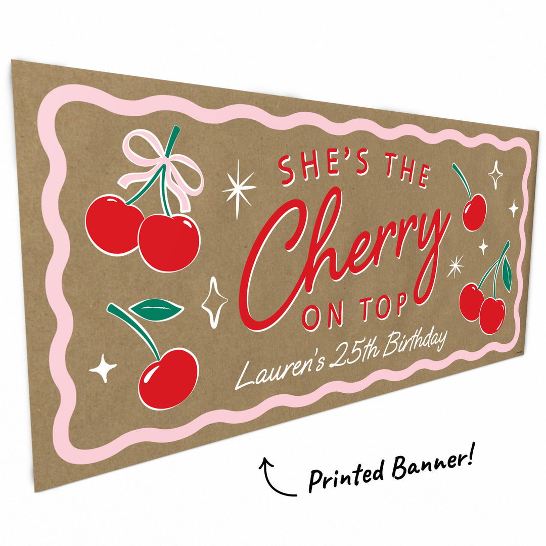 Custom Text Cherry Kraft Banner