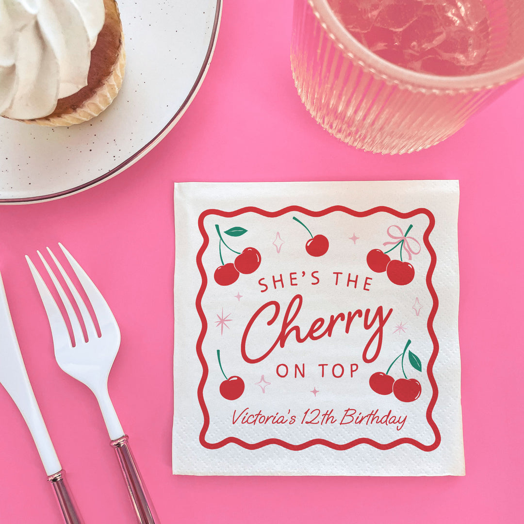 Custom Text Napkins - Cherry