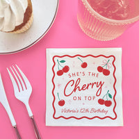 Custom Text Napkins - Cherry