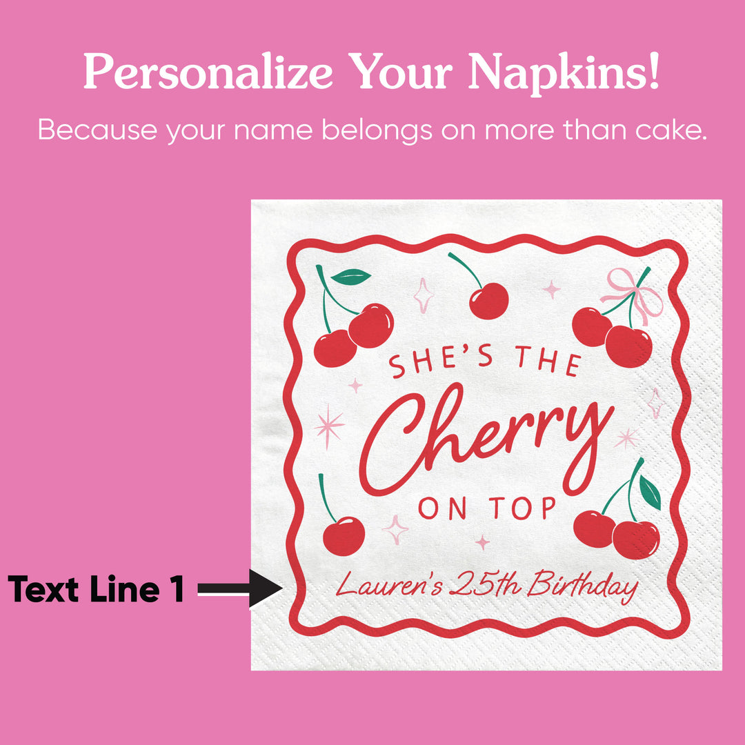 Custom Text Napkins - Cherry
