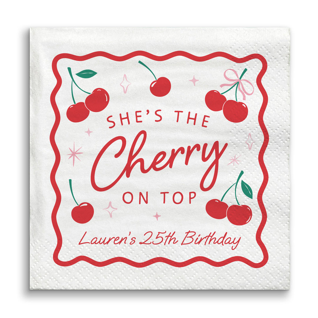 Custom Text Napkins - Cherry