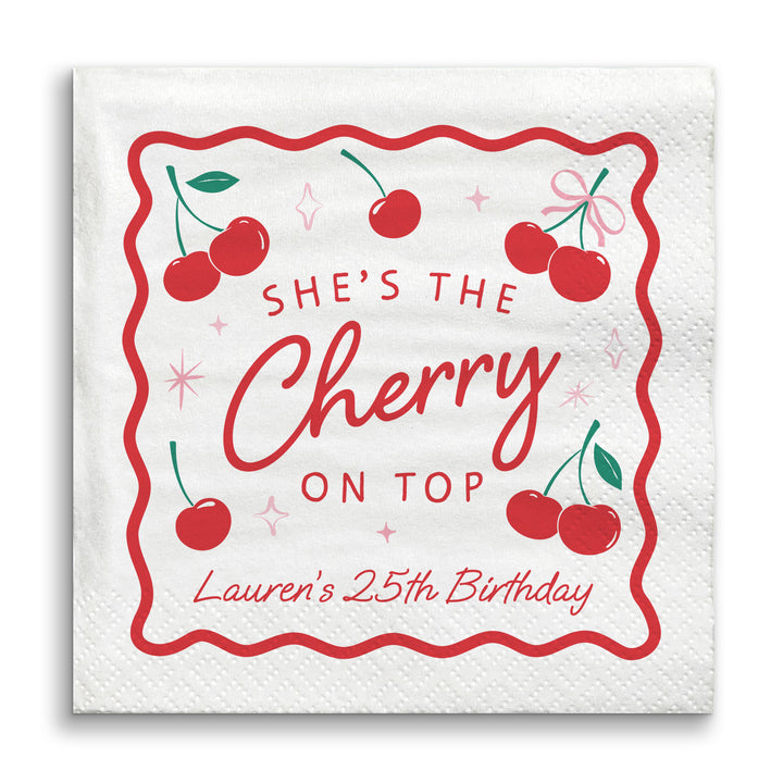 Custom Text Napkins - Cherry