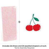 Cherry Straw Decor - 24 Ct