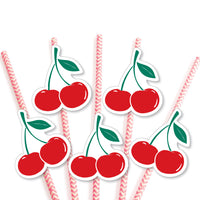 Cherry Straw Decor - 24 Ct