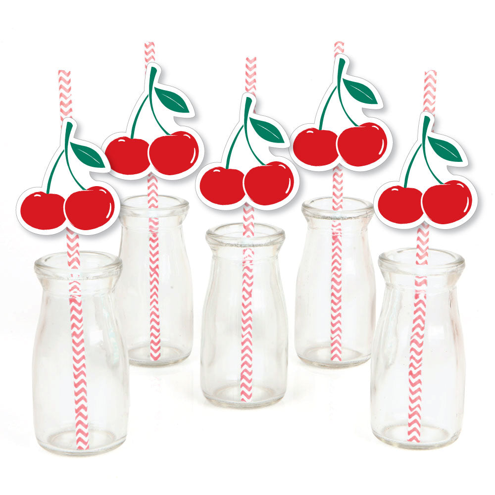 Cherry Straw Decor - 24 Ct