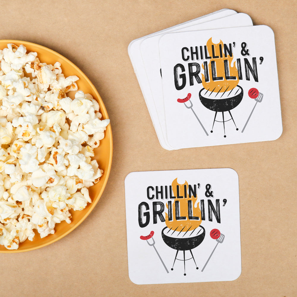 Drink Coasters - Chillin' & Grillin' - 25 Ct