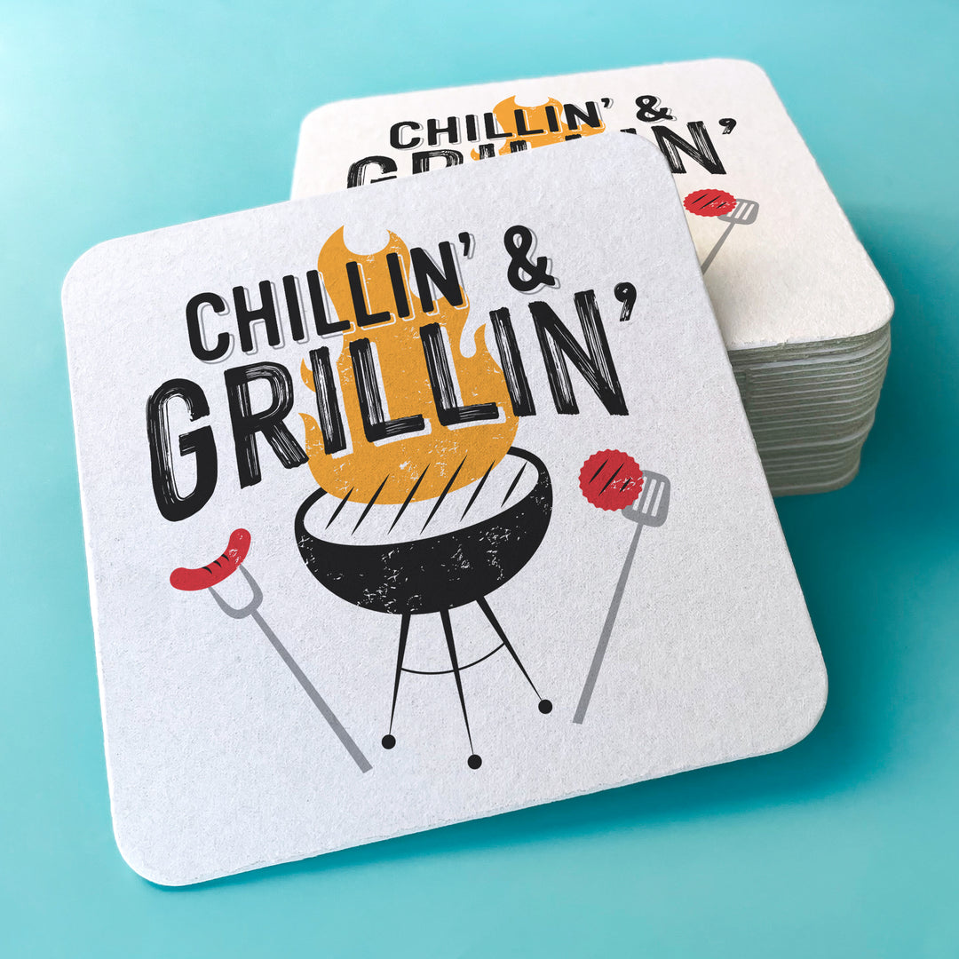 Drink Coasters - Chillin' & Grillin' - 25 Ct
