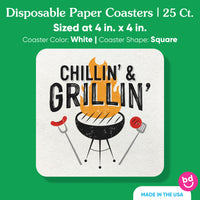 Drink Coasters - Chillin' & Grillin' - 25 Ct