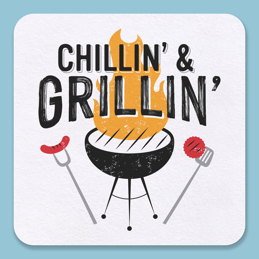 Drink Coasters - Chillin' & Grillin' - 25 Ct