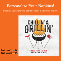 Custom Text - Chillin' & Grillin' Napkins - 50 Ct