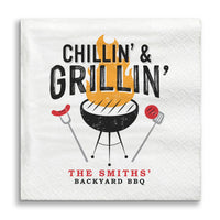Custom Text - Chillin' & Grillin' Napkins - 50 Ct