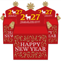 Chinese New Year - Treat Box Party Favors - 2027 Year of the Goat Goodie Gable Boxes - Set of 12