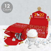 Chinese New Year - Treat Box Party Favors - 2027 Year of the Goat Goodie Gable Boxes - Set of 12