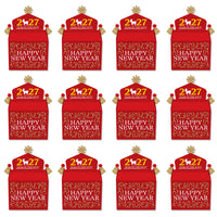 Chinese New Year - Treat Box Party Favors - 2027 Year of the Goat Goodie Gable Boxes - Set of 12
