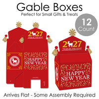 Chinese New Year - Treat Box Party Favors - 2027 Year of the Goat Goodie Gable Boxes - Set of 12