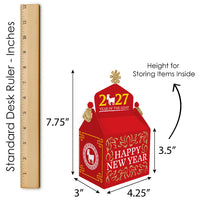 Chinese New Year - Treat Box Party Favors - 2027 Year of the Goat Goodie Gable Boxes - Set of 12