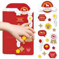 Chinese New Year - 2026 Year of the Horse Favor Kids Stickers - 16 Sheets - 256 Stickers
