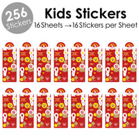 Chinese New Year - 2027 Year of the Goat Favor Kids Stickers - 16 Sheets - 256 Stickers