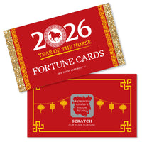 Chinese New Year - 2026 Year of the Horse Game Scratch Off Fortune Cards - 22 Count