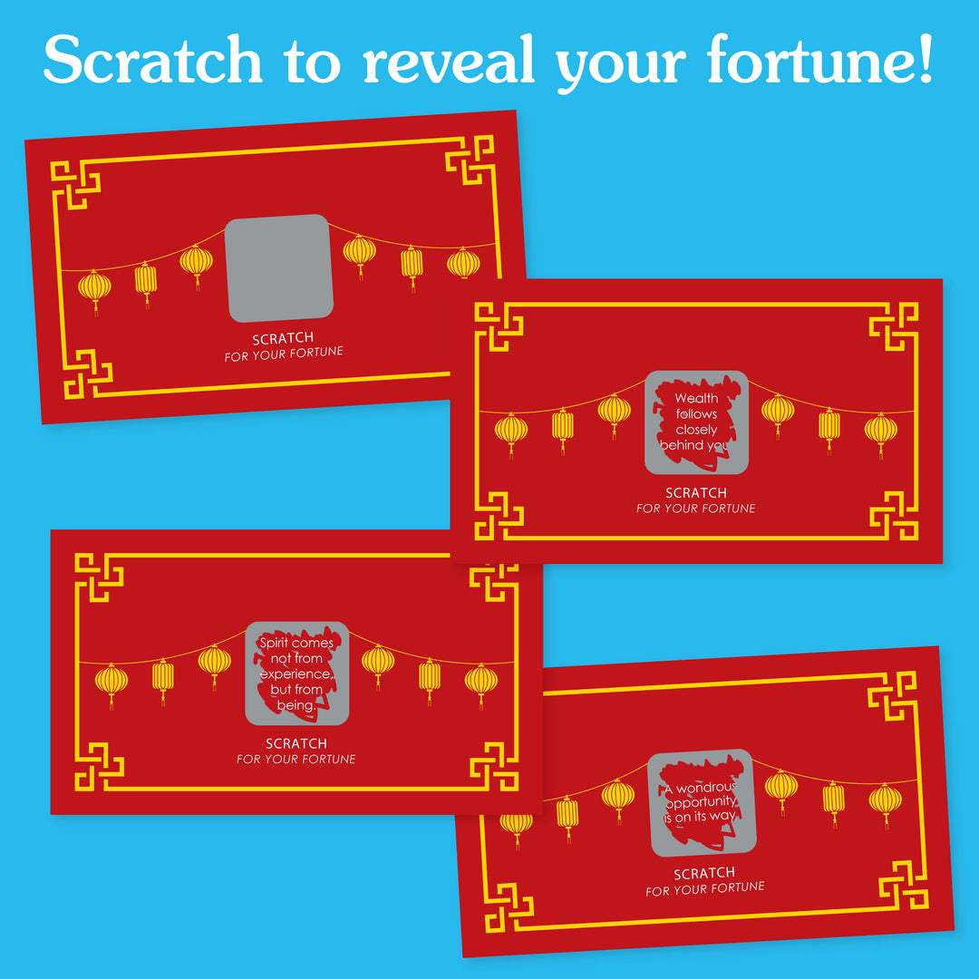 Chinese New Year - 2027 Year of the Goat Game Scratch Off Fortune Cards - 22 Count
