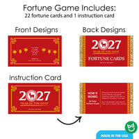 Chinese New Year - 2027 Year of the Goat Game Scratch Off Fortune Cards - 22 Count