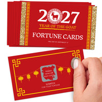 Chinese New Year - 2027 Year of the Goat Game Scratch Off Fortune Cards - 22 Count