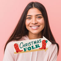 Christmas Cowboy Funny Photo Props - 10 Ct