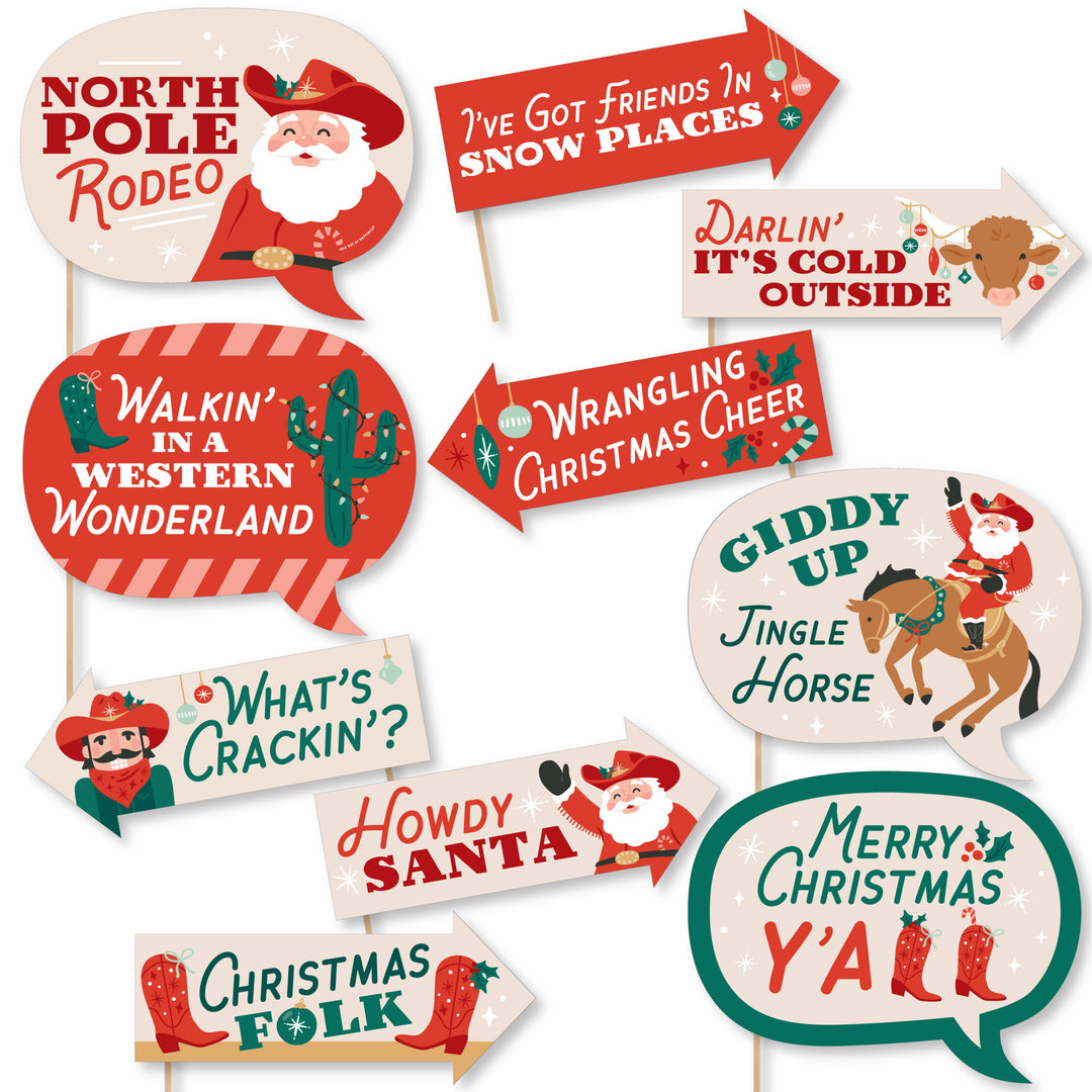 Christmas Cowboy Funny Photo Props - 10 Ct