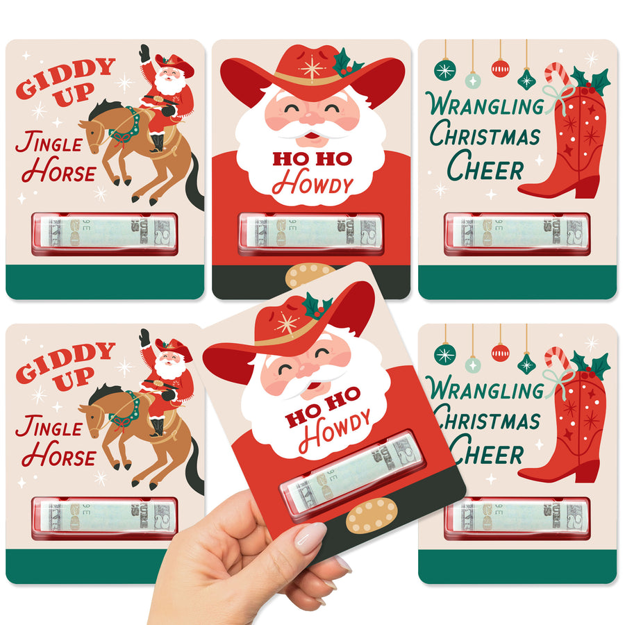 Christmas Cowboy Funny Money Cards - 6 Ct