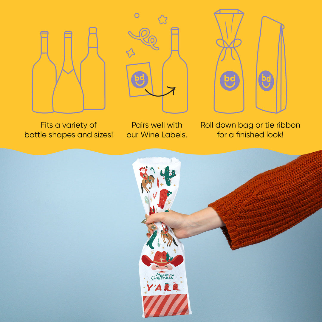 Wine Bags - Christmas Cowboy