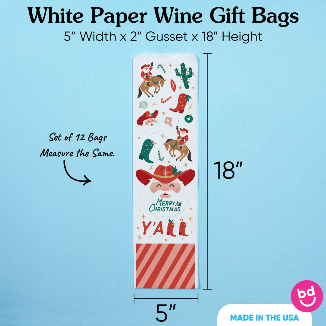 Wine Bags - Christmas Cowboy