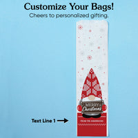 Custom Text Wine Bags - Christmas Gnomes