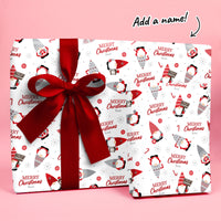 Custom Text Wrapping Paper - Christmas Gnomes