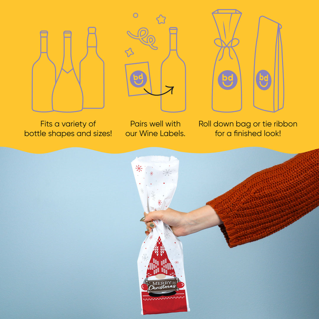 Wine Bags - Christmas Gnomes