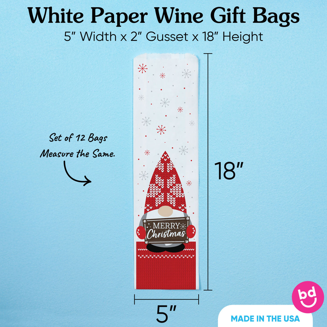 Wine Bags - Christmas Gnomes