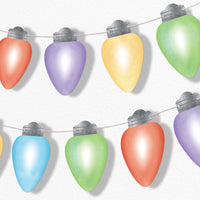 Christmas Light Bulbs Garland Banner - 15 Pc