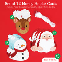 Christmas Gift Tag Money Holders, To and From Hanging Ornament Cards for Holiday Cash Gift Presents or Christmas Tree Display, Assorted 12 Count