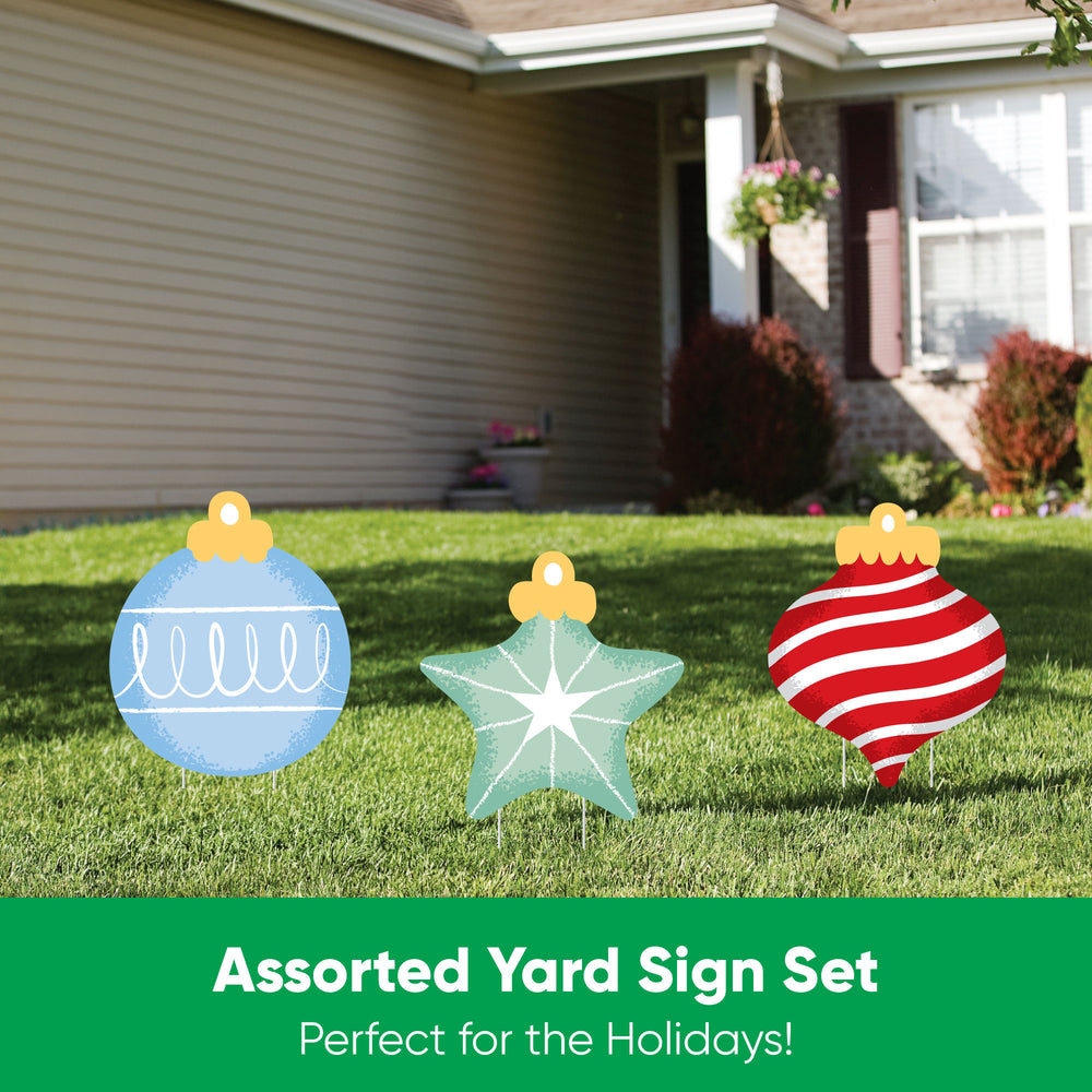 Christmas Ornaments Yard Signs - 10 Ct