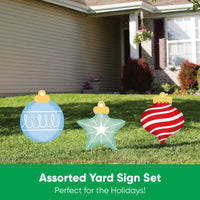 Christmas Ornaments Yard Signs - 10 Ct
