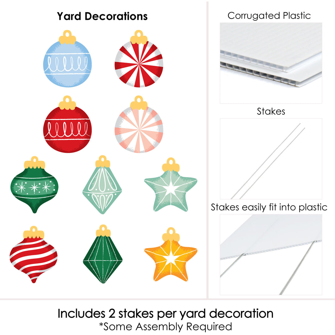 Christmas Ornaments Yard Signs - 10 Ct