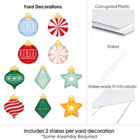 Christmas Ornaments Yard Signs - 10 Ct