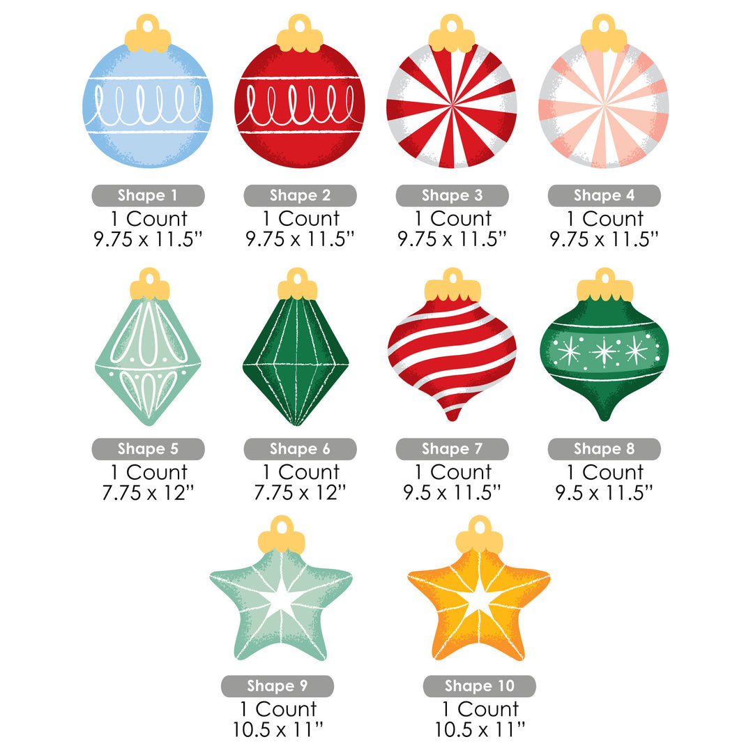 Christmas Ornaments Yard Signs - 10 Ct