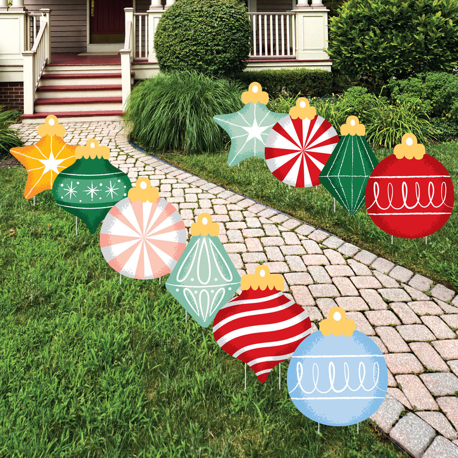 Christmas Ornaments Yard Signs - 10 Ct